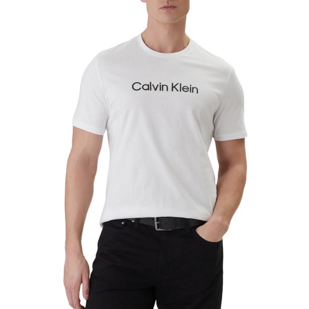 CALVIN KLEIN 30S EU WHOLESALE SPORTSWEAR GRAP T-SHIRT ΜΠΛΟΥΖΑ ΑΝΔΡΙΚΗ BRIGHT WHITE