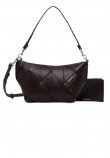 CALVIN KLEIN WOVEN SHOULDER BAG ΤΣΑΝΤΑ ΓΥΝΑΙΚΕΙΑ BROWN