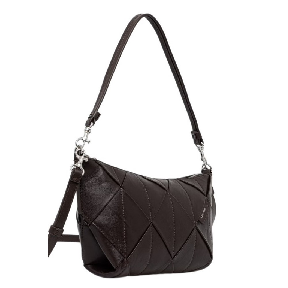 CALVIN KLEIN WOVEN SHOULDER BAG ΤΣΑΝΤΑ ΓΥΝΑΙΚΕΙΑ BROWN