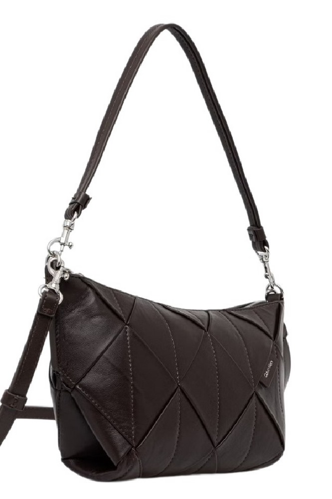 CALVIN KLEIN WOVEN SHOULDER BAG ΤΣΑΝΤΑ ΓΥΝΑΙΚΕΙΑ BROWN