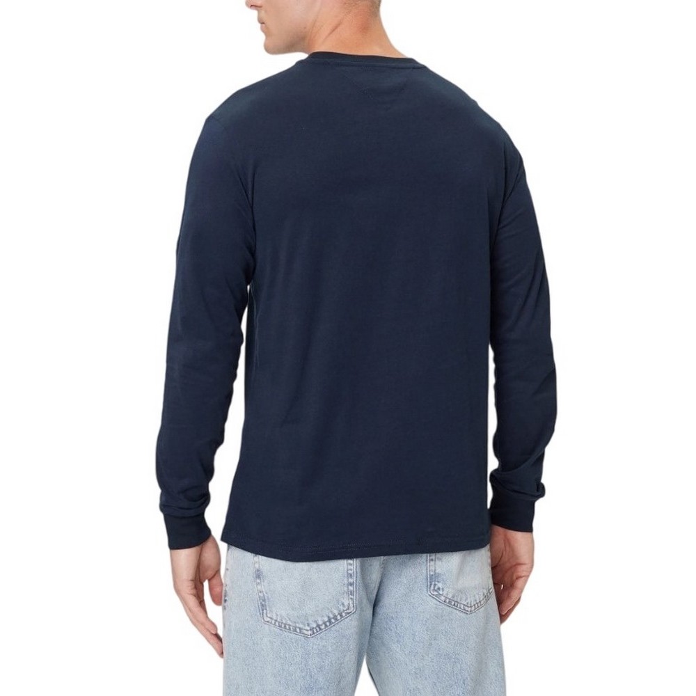 TOMMY JEANS SLIM CHEST LINEAR T-SHIRT ΜΠΛΟΥΖΑ ΜΑΚΡΥΜΑΝΙΚΗ ΑΝΔΡΙΚΗ NAVY