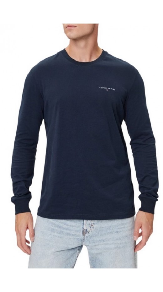 TOMMY JEANS SLIM CHEST LINEAR T-SHIRT ΜΠΛΟΥΖΑ ΜΑΚΡΥΜΑΝΙΚΗ ΑΝΔΡΙΚΗ NAVY