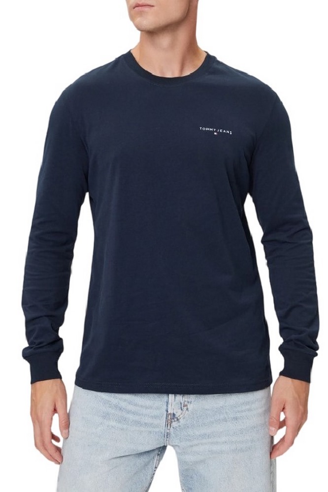 TOMMY JEANS SLIM CHEST LINEAR T-SHIRT ΜΠΛΟΥΖΑ ΜΑΚΡΥΜΑΝΙΚΗ ΑΝΔΡΙΚΗ NAVY