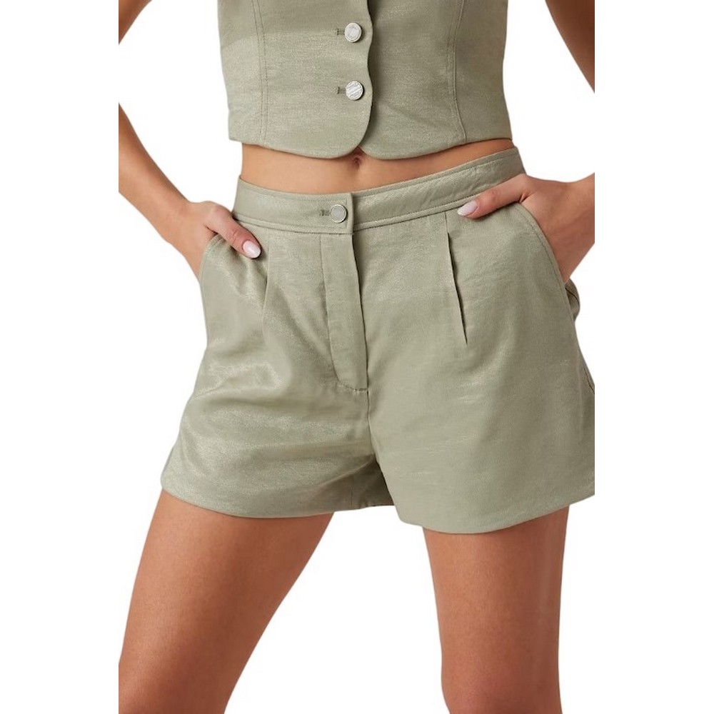 GUESS CAMILLE TAILOR PLEAT SHORTS ΣΟΡΤΣ ΓΥΝΑΙΚΕΙΟ GREEN