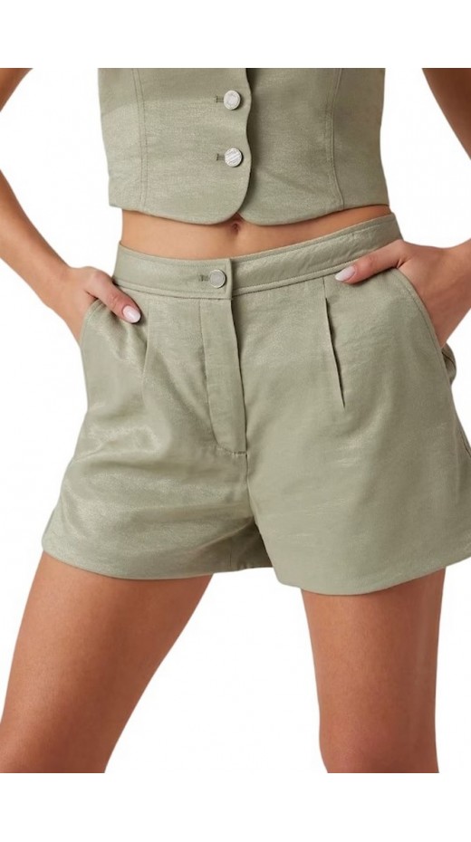 GUESS CAMILLE TAILOR PLEAT SHORTS ΣΟΡΤΣ ΓΥΝΑΙΚΕΙΟ GREEN