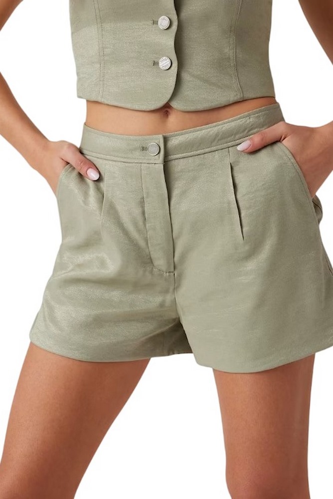 GUESS CAMILLE TAILOR PLEAT SHORTS ΣΟΡΤΣ ΓΥΝΑΙΚΕΙΟ GREEN
