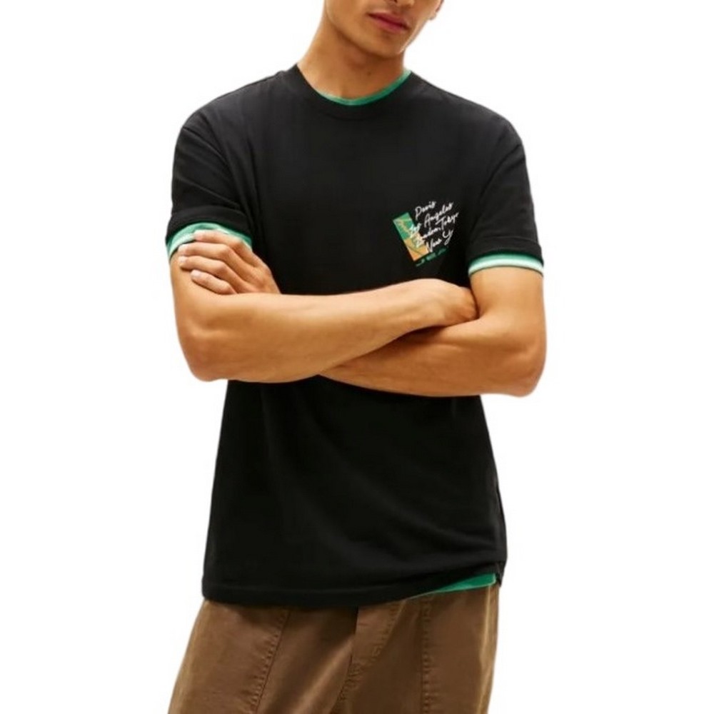 TOMMY JEANS REG SIGN SHIFT TEE EXT T-SHIRT ΜΠΛΟΥΖΑ ΑΝΔΡΙΚΗ BLACK