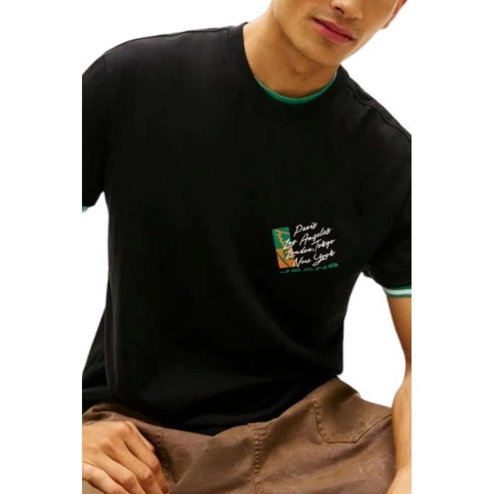 TOMMY JEANS REG SIGN SHIFT TEE EXT T-SHIRT ΜΠΛΟΥΖΑ ΑΝΔΡΙΚΗ BLACK