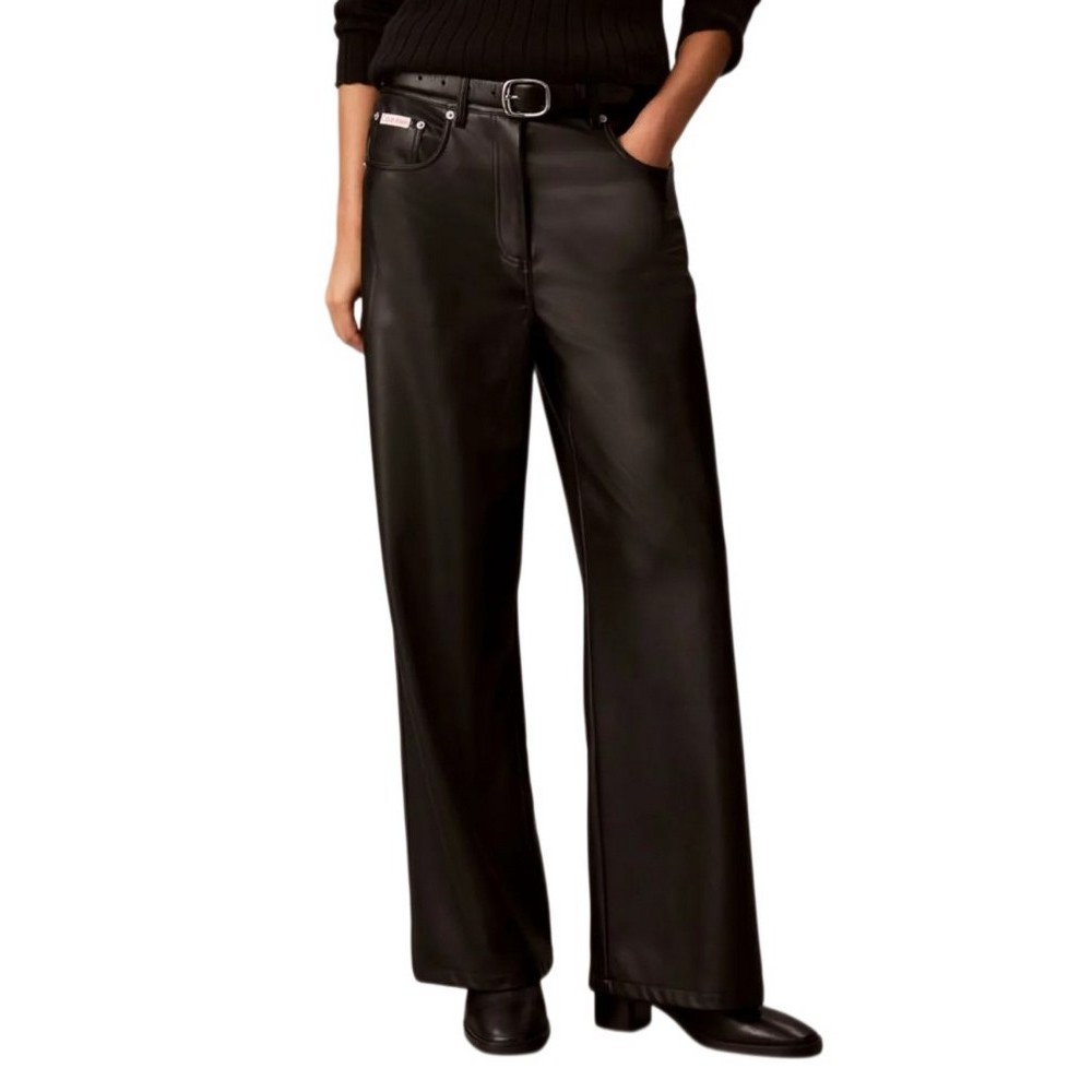 CALVIN KLEIN JEANS FAUX LEATHER 5 PKT PANT ΠΑΝΤΕΛΟΝΙ ΓΥΝΑΙΚΕΙΟ BLACK