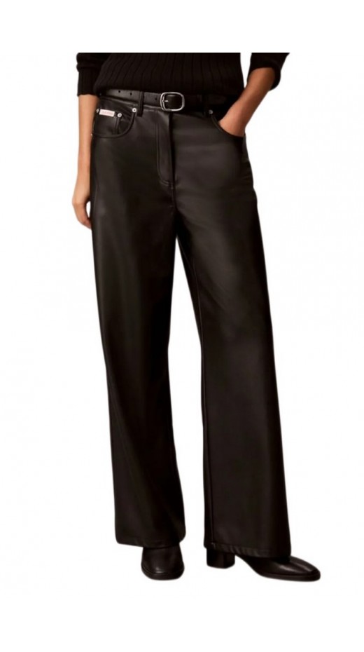 CALVIN KLEIN JEANS FAUX LEATHER 5 PKT PANT ΠΑΝΤΕΛΟΝΙ ΓΥΝΑΙΚΕΙΟ BLACK