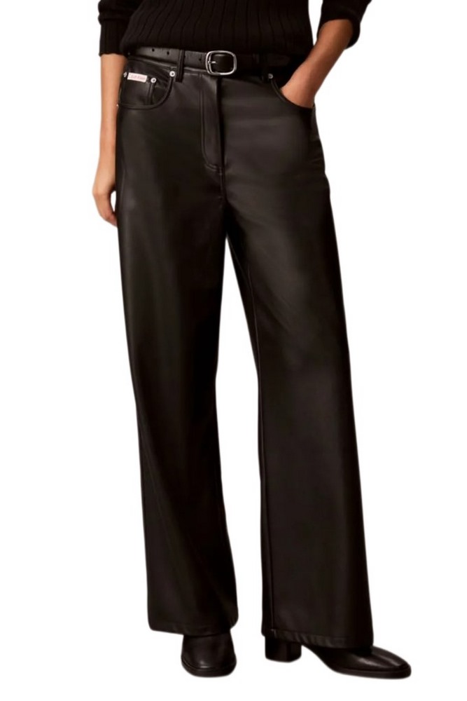 CALVIN KLEIN JEANS FAUX LEATHER 5 PKT PANT ΠΑΝΤΕΛΟΝΙ ΓΥΝΑΙΚΕΙΟ BLACK