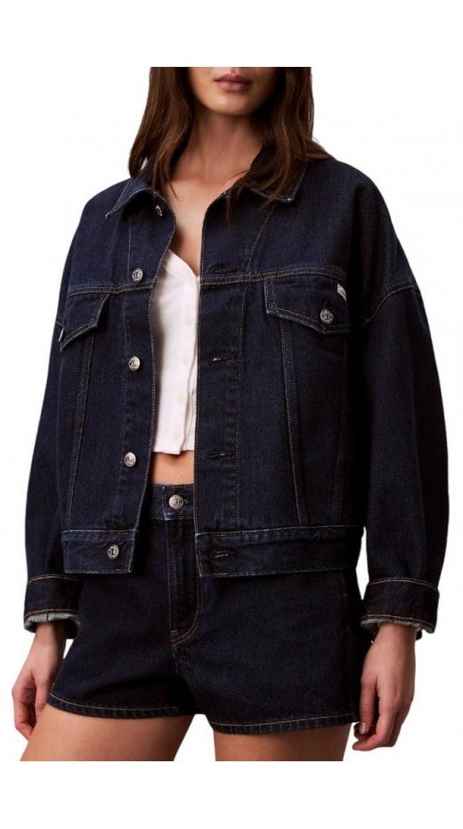 CALVIN KLEIN JEANS RELAXED TRUCKER ΤΖΙΝ ΜΠΟΥΦΑΝ ΓΥΝΑΙΚΕΙΟ DARK INDIGO