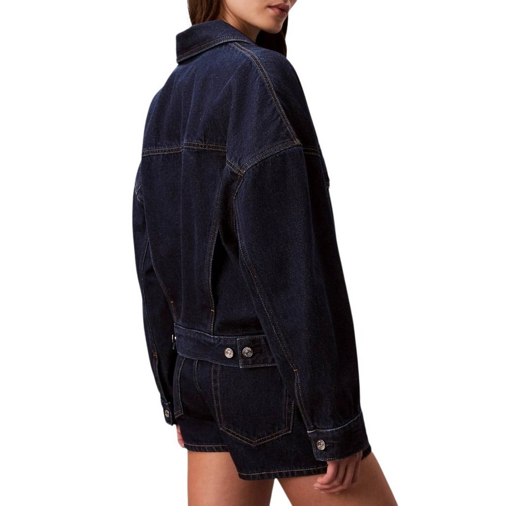 CALVIN KLEIN JEANS RELAXED TRUCKER ΤΖΙΝ ΜΠΟΥΦΑΝ ΓΥΝΑΙΚΕΙΟ DARK INDIGO