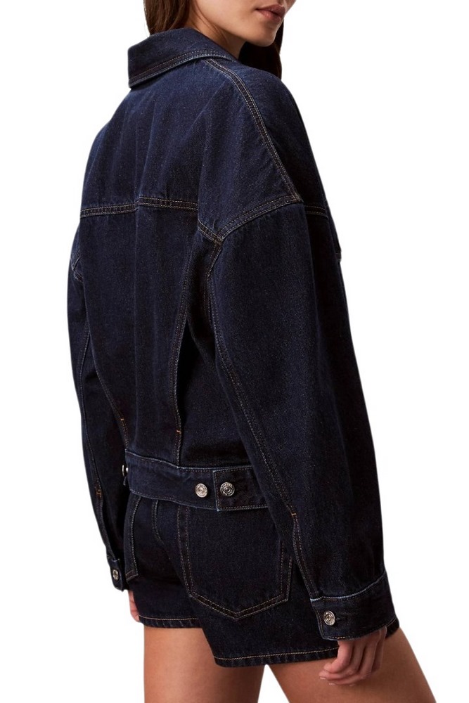 CALVIN KLEIN JEANS RELAXED TRUCKER ΤΖΙΝ ΜΠΟΥΦΑΝ ΓΥΝΑΙΚΕΙΟ DARK INDIGO