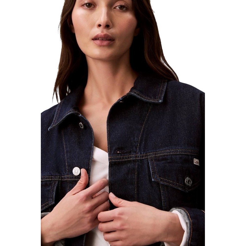 CALVIN KLEIN JEANS RELAXED TRUCKER ΤΖΙΝ ΜΠΟΥΦΑΝ ΓΥΝΑΙΚΕΙΟ DARK INDIGO