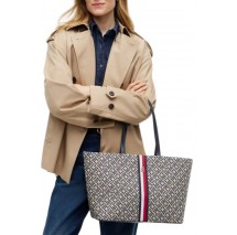 TOMMY HILFIGER JACQUARD ESS TOTE ΤΣΑΝΤΑ ΓΥΝΑΙΚΕΙΑ NAVY