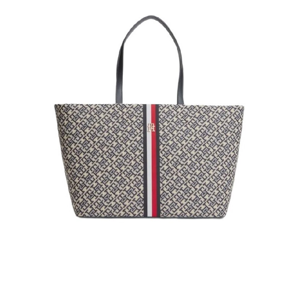 TOMMY HILFIGER JACQUARD ESS TOTE ΤΣΑΝΤΑ ΓΥΝΑΙΚΕΙΑ NAVY