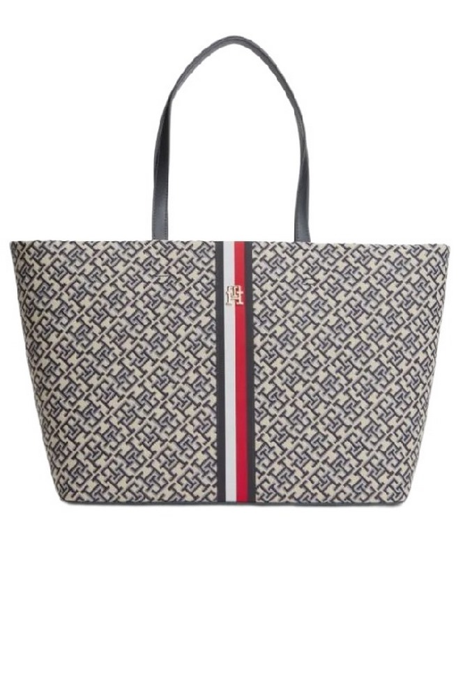 TOMMY HILFIGER JACQUARD ESS TOTE ΤΣΑΝΤΑ ΓΥΝΑΙΚΕΙΑ NAVY