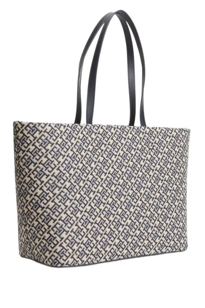 TOMMY HILFIGER JACQUARD ESS TOTE ΤΣΑΝΤΑ ΓΥΝΑΙΚΕΙΑ NAVY