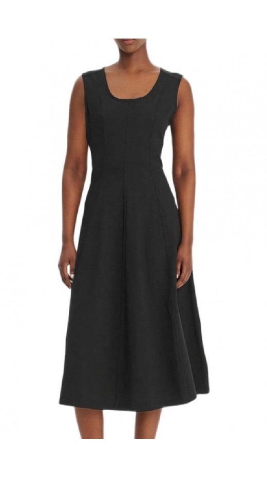 CALVIN KLEIN JEANS SL SEAM DETAIL MIDI FLARE DRESS ΦΟΡΕΜΑ ΓΥΝΑΙΚΕΙΟ BLACK