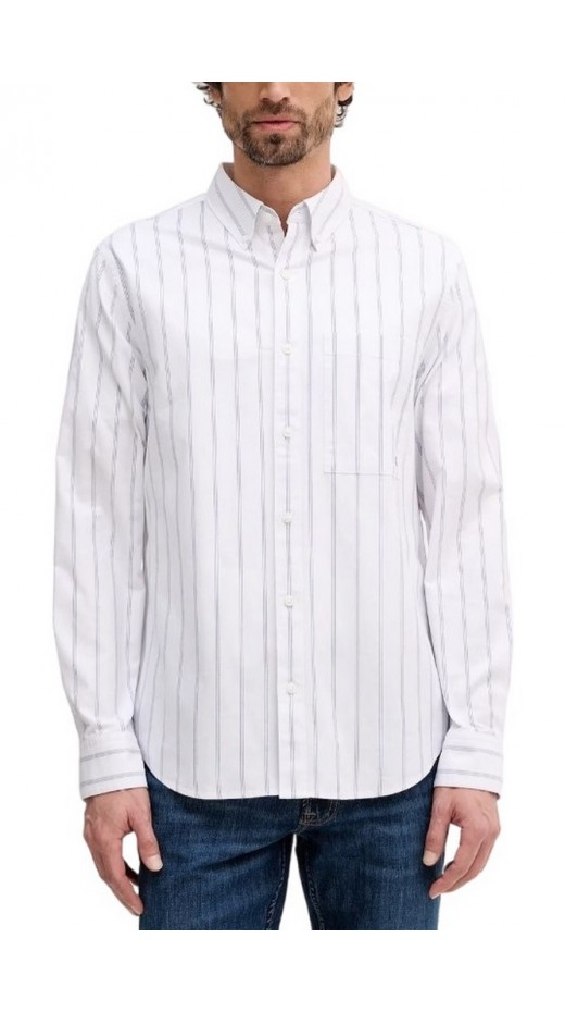 CALVIN KLEIN JEANS STRIPE OXFORD CLASSIC SHIRT ΠΟΥΚΑΜΙΣΟ ΑΝΔΡΙΚΟ WHITE
