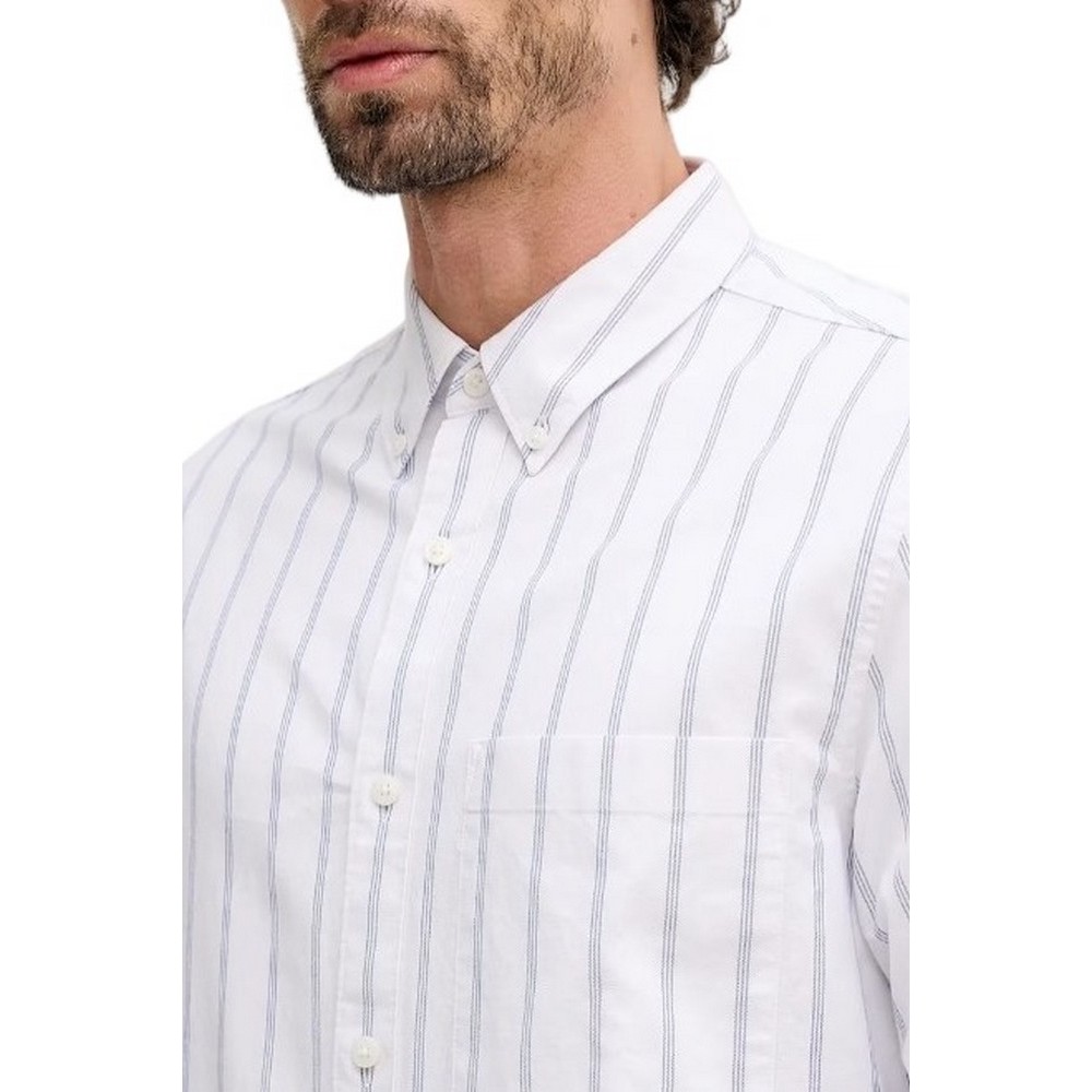 CALVIN KLEIN JEANS STRIPE OXFORD CLASSIC SHIRT ΠΟΥΚΑΜΙΣΟ ΑΝΔΡΙΚΟ WHITE