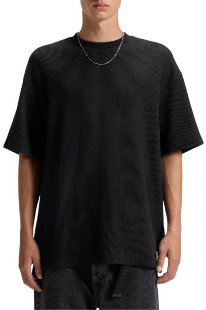 HUGO BOSS JERSEY NUWAFFLE T-SHIRT ΜΠΛΟΥΖΑ ΑΝΔΡΙΚΗ BLACK