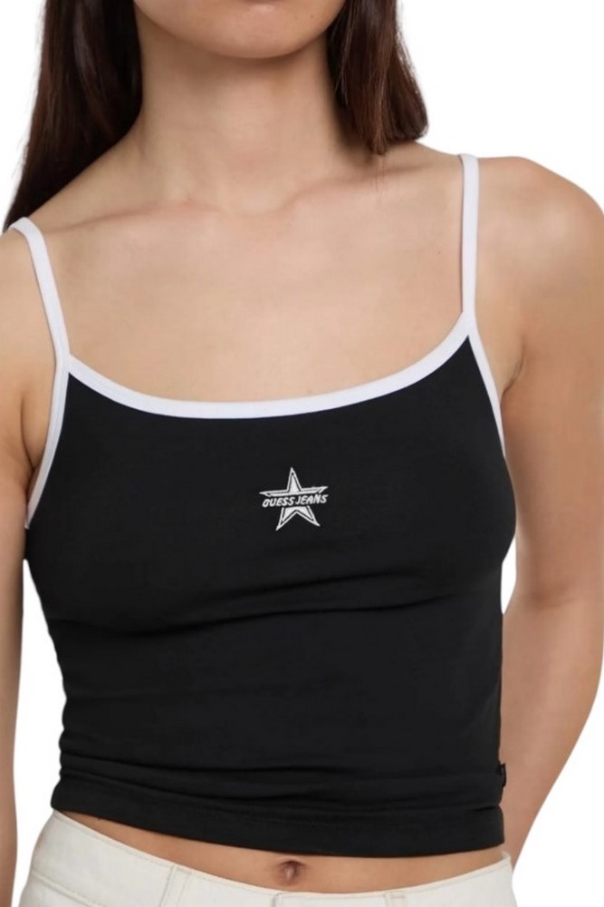GUESS JEANS EMB STAR TANK TOP ΤΟΠ ΓΥΝΑΙΚΕΙΟ BLACK