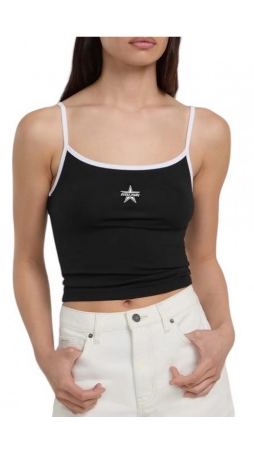 GUESS JEANS EMB STAR TANK TOP ΤΟΠ ΓΥΝΑΙΚΕΙΟ BLACK