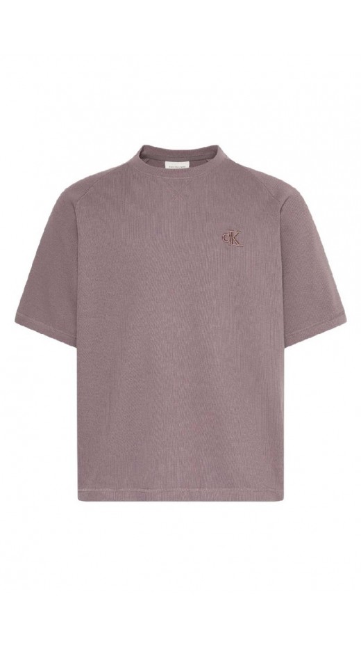 CALVIN KLEIN JEANS COZY FLATBACK RIB SS RELAXED TEE T-SHIRT ΜΠΛΟΥΖΑ ΑΝΔΡΙΚΗ TAUPE