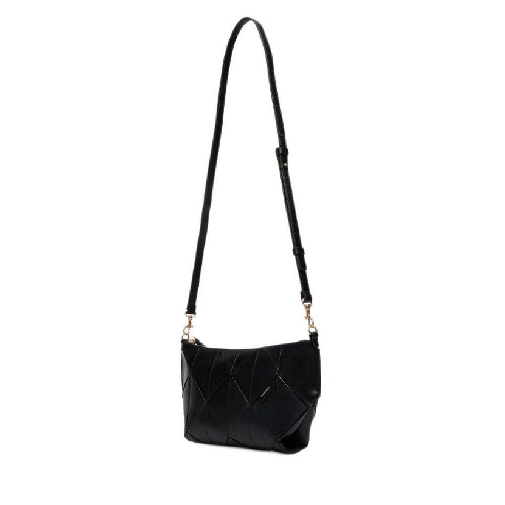 CALVIN KLEIN WOVEN SHOULDER BAG ΤΣΑΝΤΑ ΓΥΝΑΙΚΕΙΑ BLACK