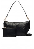 CALVIN KLEIN WOVEN SHOULDER BAG ΤΣΑΝΤΑ ΓΥΝΑΙΚΕΙΑ BLACK