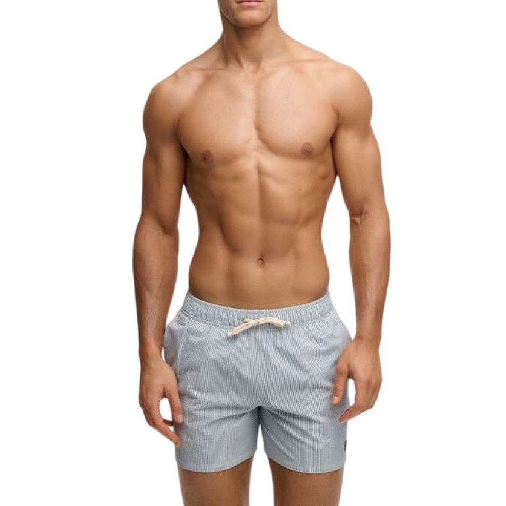 SUPERDRY D4 STUD SEER SUCKER 15 SWIM SHORT ΜΑΓΙΟ ΑΝΔΡΙΚΟ CIEL