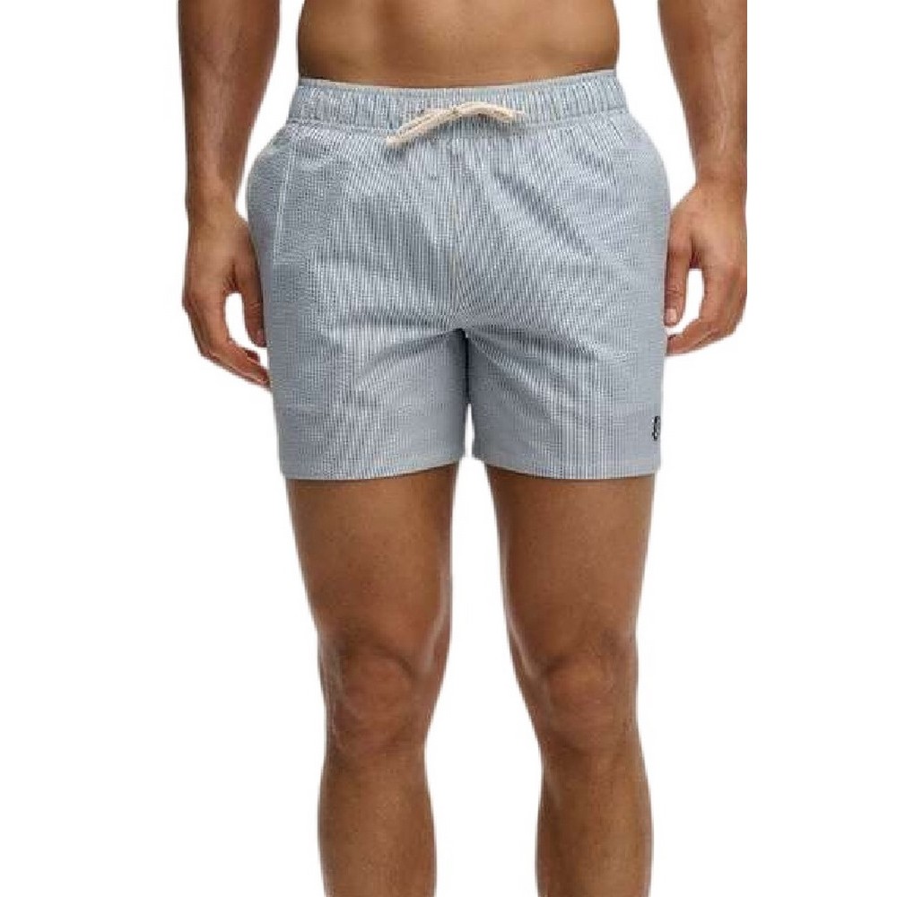 SUPERDRY D4 STUD SEER SUCKER 15 SWIM SHORT ΜΑΓΙΟ ΑΝΔΡΙΚΟ CIEL