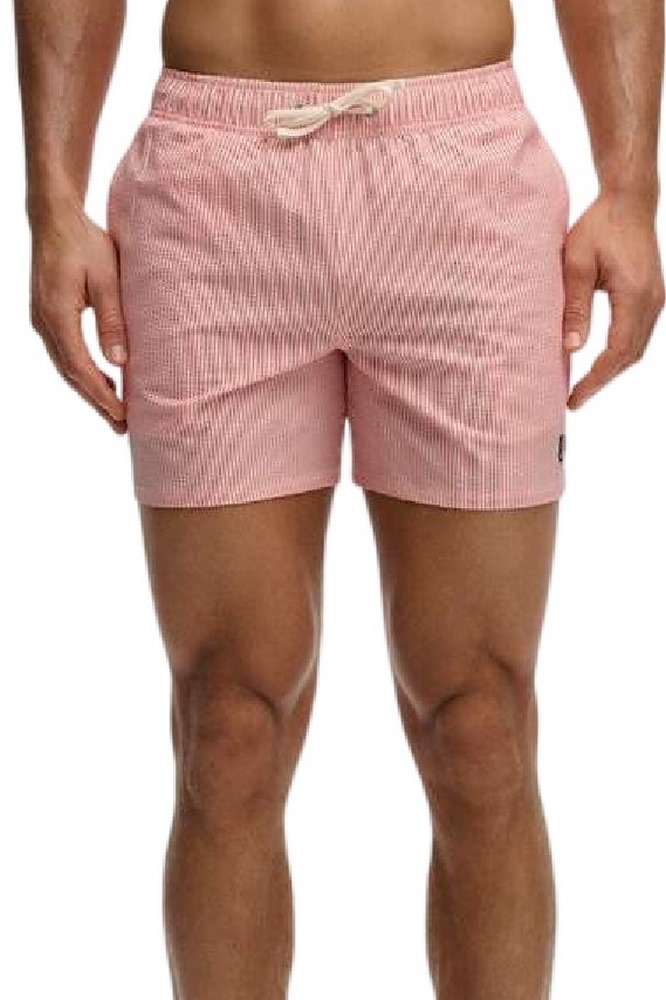 SUPERDRY D4 STUD SEER SUCKER 15 SWIM SHORT ΜΑΓΙΟ ΑΝΔΡΙΚΟ RED