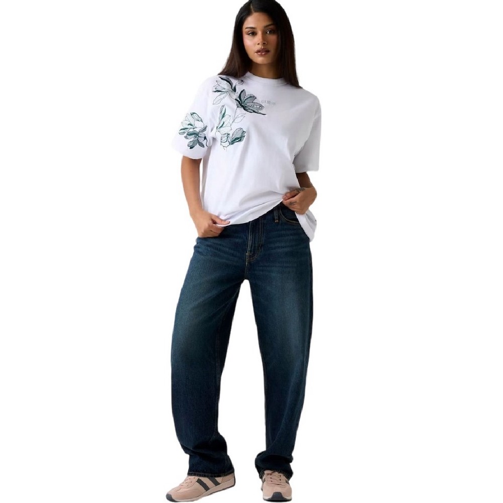 GUESS CN BOTANICAL TEE T-SHIRT  ΜΠΛΟΥΖΑ ΓΥΝΑΙΚΕΙΑ WHITE
