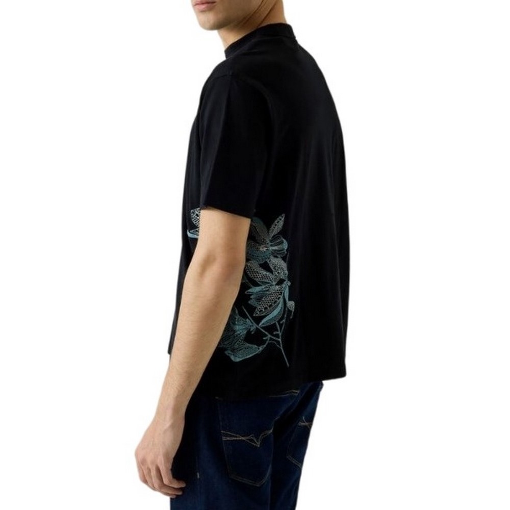 GUESS CN BOTANICAL TEE T-SHIRT  ΜΠΛΟΥΖΑ ΓΥΝΑΙΚΕΙΑ BLACK