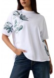 GUESS CN BOTANICAL TEE T-SHIRT  ΜΠΛΟΥΖΑ ΓΥΝΑΙΚΕΙΑ WHITE