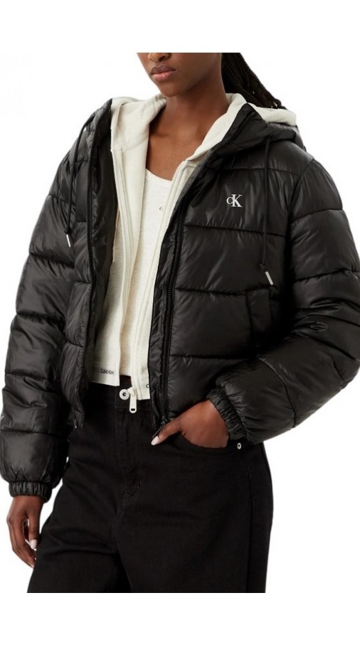 CALVIN KLEIN JEANS SHORT LOGO PUFFER JACKET ΜΠΟΥΦΑΝ ΓΥΝΑΙΚΕΙΟ BLACK