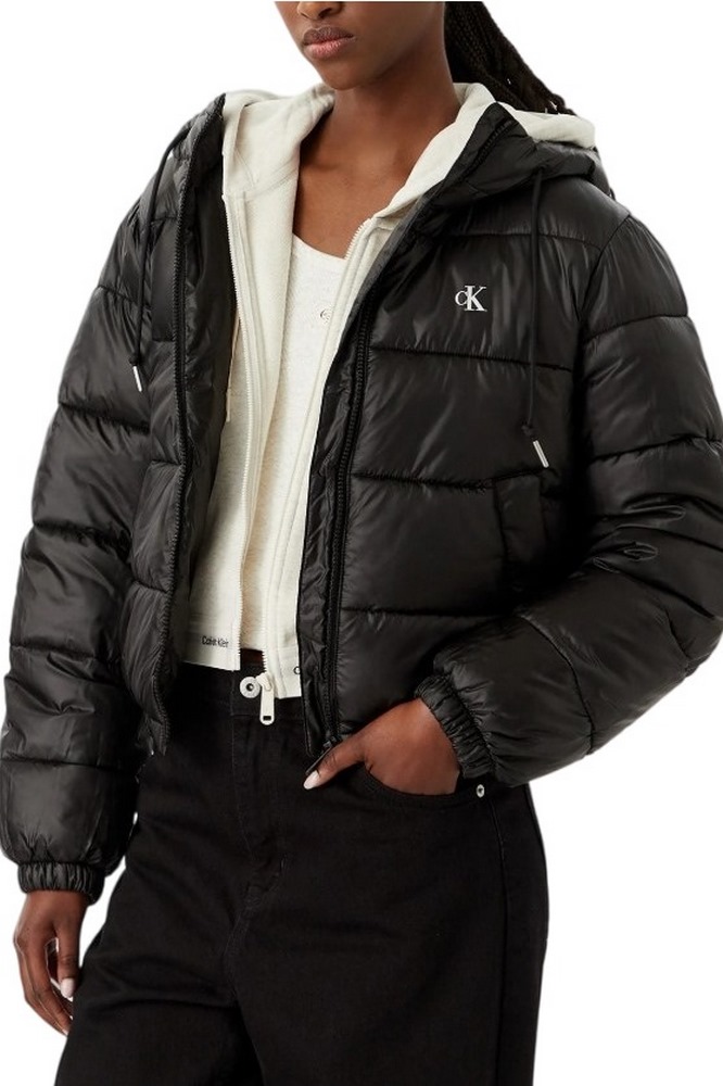 CALVIN KLEIN JEANS SHORT LOGO PUFFER JACKET ΜΠΟΥΦΑΝ ΓΥΝΑΙΚΕΙΟ BLACK