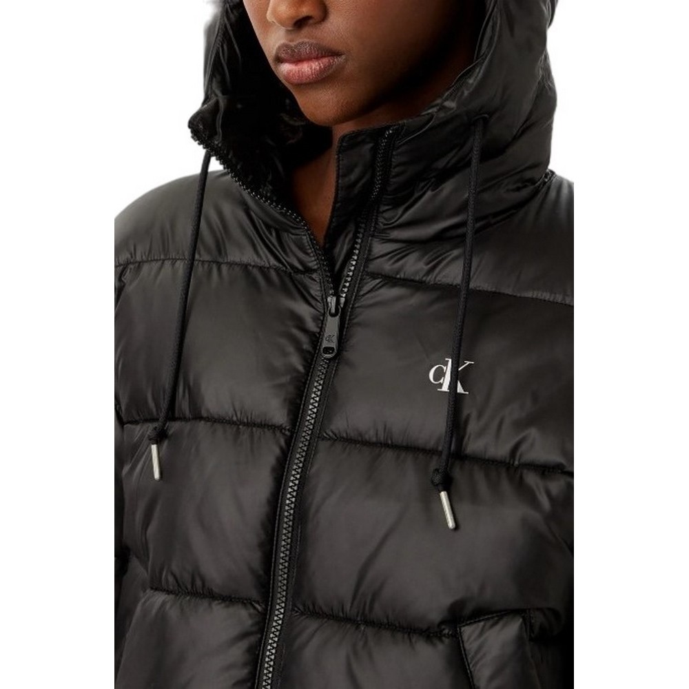 CALVIN KLEIN JEANS SHORT LOGO PUFFER JACKET ΜΠΟΥΦΑΝ ΓΥΝΑΙΚΕΙΟ BLACK