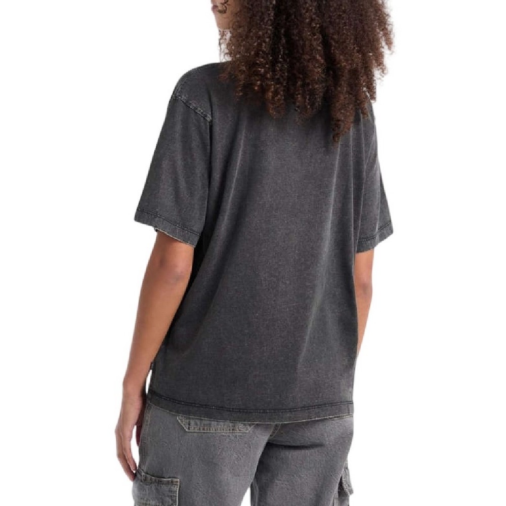 GUESS JEANS CN SS OS EMB SCRIPT TEE T-SHIRT ΜΠΛΟΥΖΑ ΓΥΝΑΙΚΕΙΑ BLACK