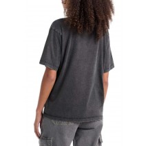 GUESS JEANS CN SS OS EMB SCRIPT TEE T-SHIRT ΜΠΛΟΥΖΑ ΓΥΝΑΙΚΕΙΑ BLACK