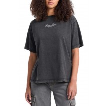 GUESS JEANS CN SS OS EMB SCRIPT TEE T-SHIRT ΜΠΛΟΥΖΑ ΓΥΝΑΙΚΕΙΑ BLACK