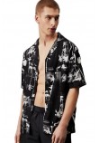 CALVIN KLEIN RESORT SHIRT-PRINT ΠΟΥΚΑΜΙΣΟ ΑΝΔΡΙΚΟ BLACK/WHITE