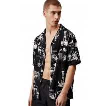 CALVIN KLEIN RESORT SHIRT-PRINT ΠΟΥΚΑΜΙΣΟ ΑΝΔΡΙΚΟ BLACK/WHITE