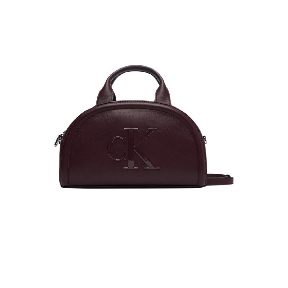 CALVIN KLEIN BOLD CK DOME CROSSBODY ΤΣΑΝΤΑ ΓΥΝΑΙΚΕΙΑ BORDEAUX