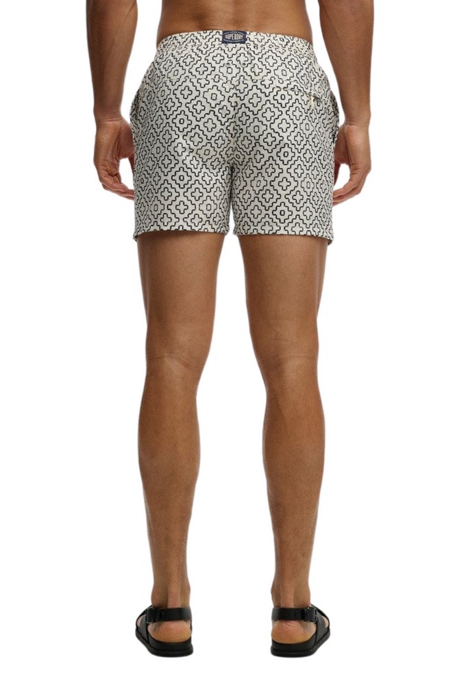 SUPERDRY D3 STUD PREMIUM PRINTED 15 SWIM SHORT ΜΑΓΙΟ ΑΝΔΡΙΚΟ OFF WHITE