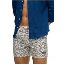 SUPERDRY D3 STUD PREMIUM PRINTED 15 SWIM SHORT ΜΑΓΙΟ ΑΝΔΡΙΚΟ OFF WHITE