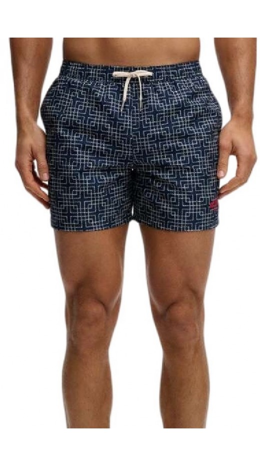 SUPERDRY D3 STUD PREMIUM PRINTED 15 SWIM SHORT ΜΑΓΙΟ ΑΝΔΡΙΚΟ NAVY